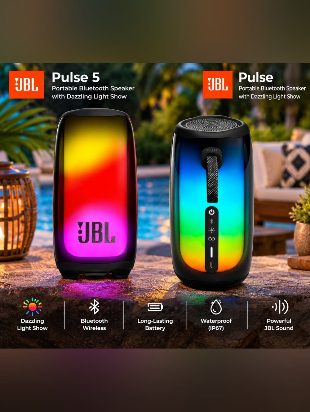 JBL Pulse 5 Portable Bluetooth Speaker